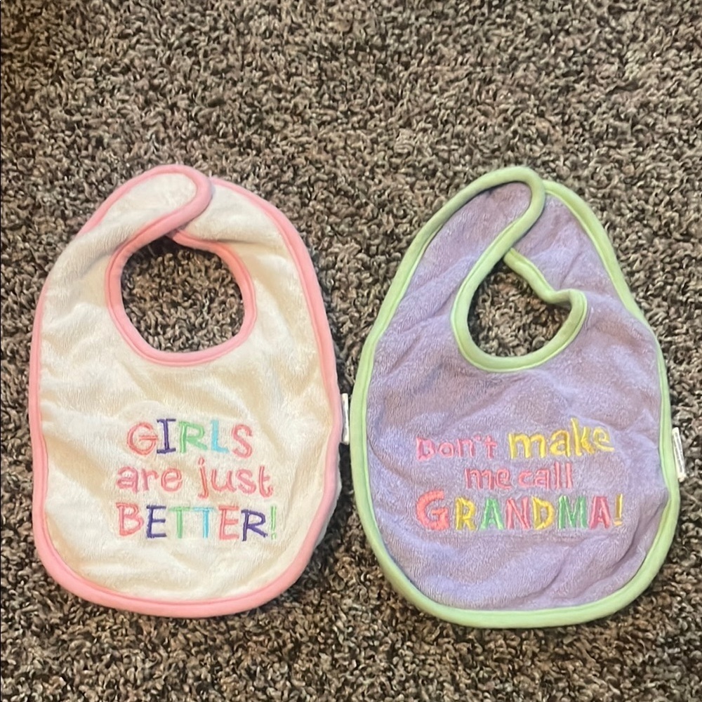 Adorable Baby Bib Set - Pink and Purple